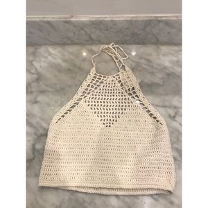 Forever 21 crochet halter crop top size small